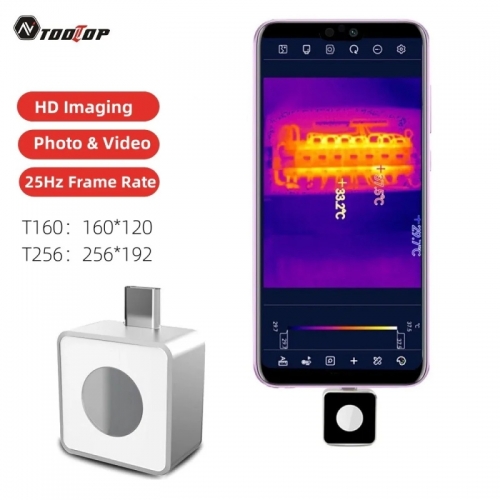 Caméra thermique mobile infrarouge Tooltop pour téléphone Android Type-C -15 °C - 600 °C Réparation de circuits imprimés Caméra thermographique IP65