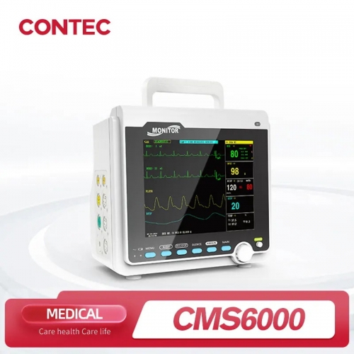 Contec portable patient monitor human/veterinary 8" vital signs monitor ECG Nibp resp spo2 pr temp (printer & etco2 option)