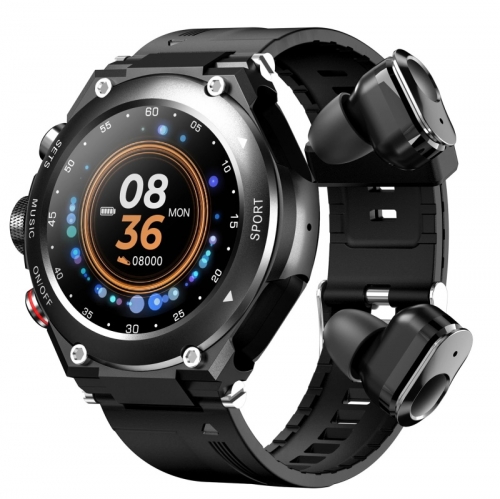 2 in 1 multifunction smart sports watch with wireless BT earbuds