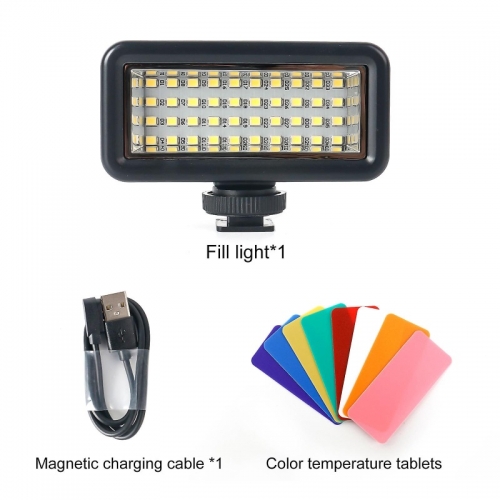 Dww Hochleistungs-Unterwasserlicht, dimmbar, wasserdicht, IPX8, mit 8 Farbfiltern und vertikaler Halterung aus Aluminiumlegierung für GoPro Hero