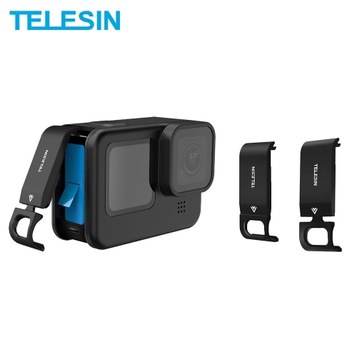 TELESIN couvercle latéral de batterie en alliage d'aluminium facile à détacher Type-C Port de couverture de charge pour GoPro Hero 9 10 11