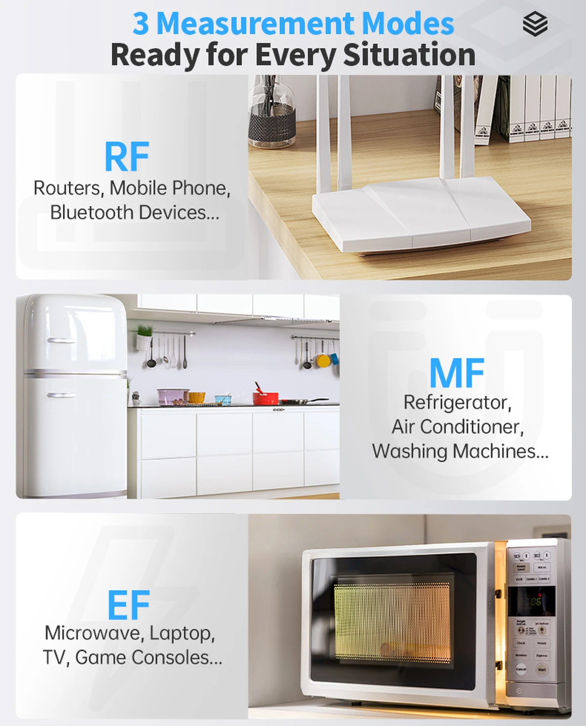 FNIRSI ERD‑10 détecteur 4-en-1 EMF avec écran couleur 2,4 pouces