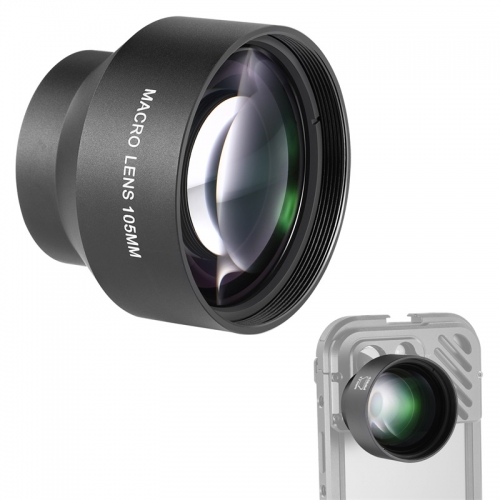 HD 105mm Makro objektiv nur für 17mm Gewinde rück platte für iPhone Samsung Xiaomi Telefon käfig Fall mit 17mm Objektiv adapter