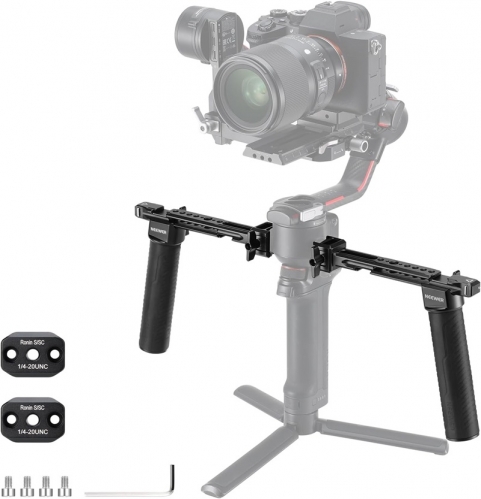 NEEWER Dual-Handgriff für DJI RS4 RS4 Pro RS3 RS3 Pro RS2 RSC2 Ronin S SC Gimbal Dual-Griff-Kit mit 2 Mini-NATO-Schienen