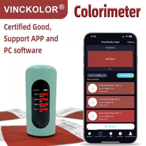 Colorimètre APP mobile, analyseur de couleurs, plus de 30 registres, tels que RVB, pour les réglages de couleur, mesure des différences de couleur