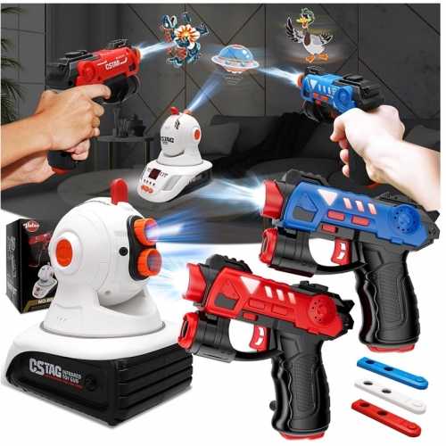 Vatos Laser Tag Set mit Projektor 2 Spieler Infrarot Mini Laser Tag für Kinder Jungen 3 Indoor/Outdoor Spiel ideales Geschenk für Kinder