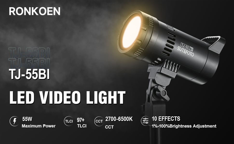 Sutefoto TJ‑55 55W COB Bi‑Color video light