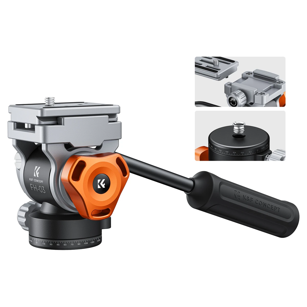 K&F Concept 5 kg Fluid-Stativkopf mit Arca-Swiss & 360° Drehung