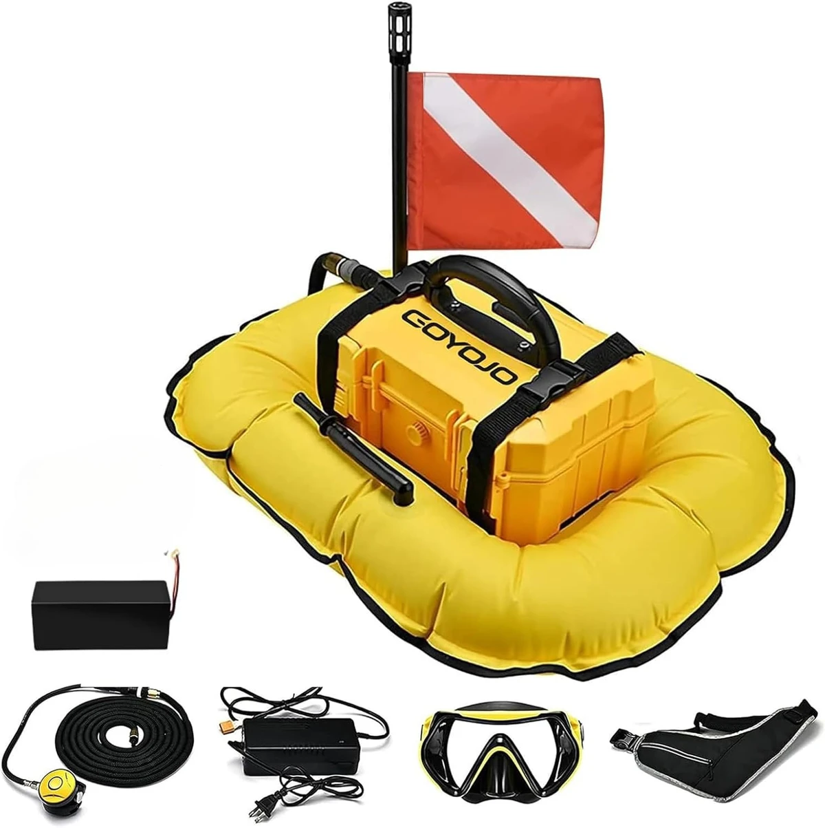 GOYOJO Q4 Diving System 5-Hour Scuba Tank with 10 m Hose and Regulator