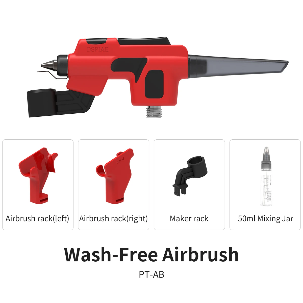 Aérographe sans lavage DSPIAE PT-AB avec support de marqueur pour outils de peinture de modèles Gundam, peinture de modèle facile à pulvériser