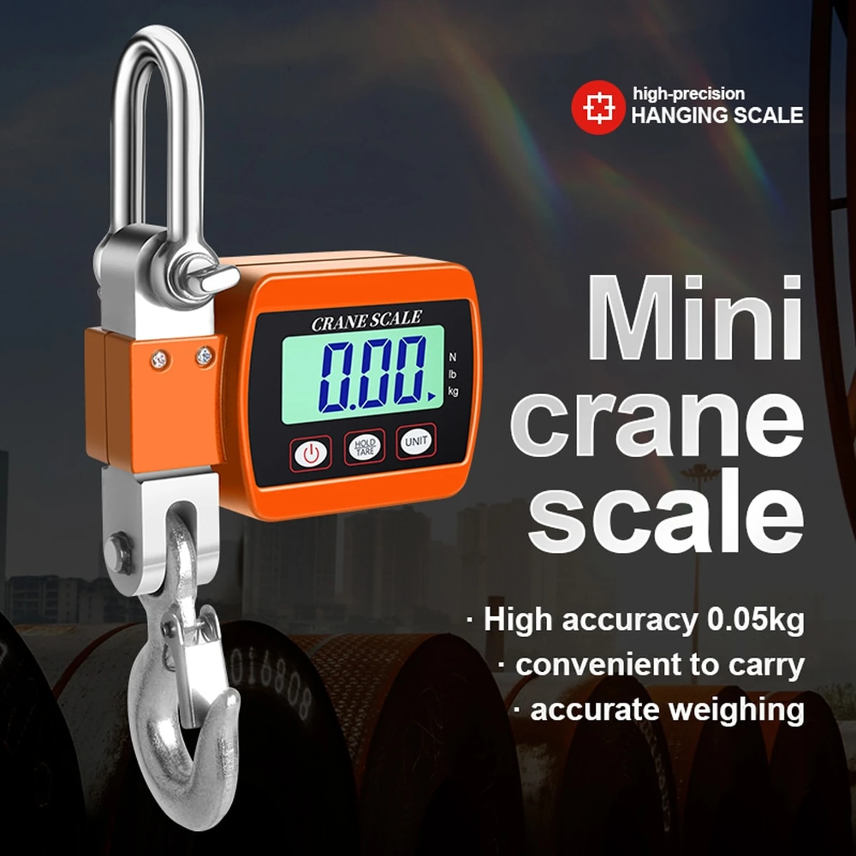 Balance numérique LCD 0,05–500 kg, balance à grue, balance électronique industrielle portable