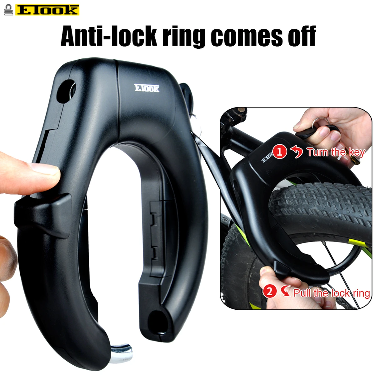 Antivol de vélo en forme de fer à cheval, antivol de vélo, antivol de vélo en acier trempé