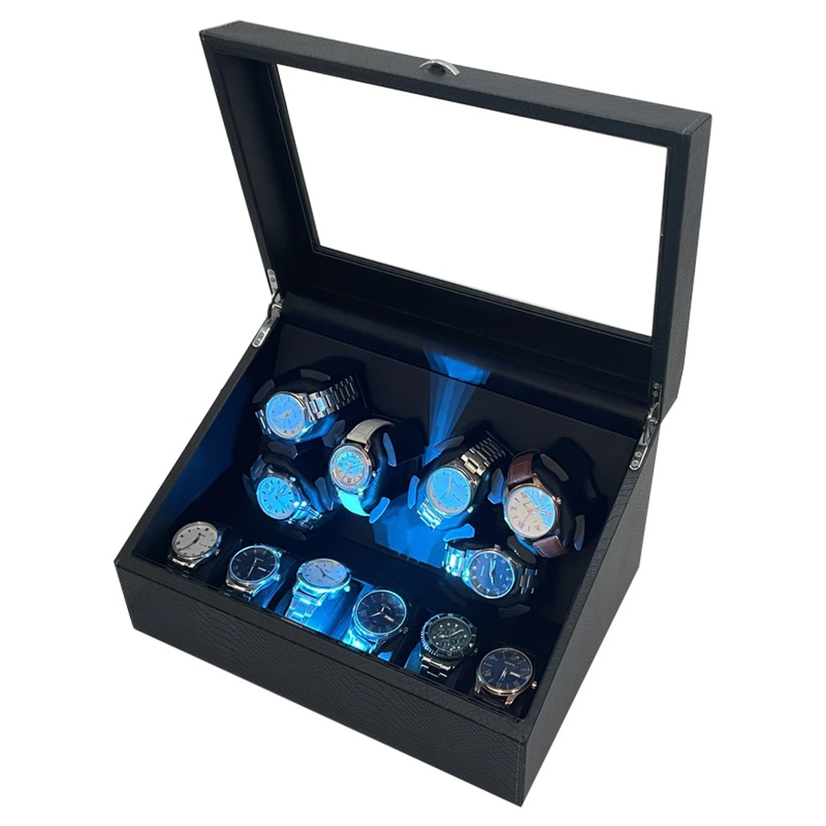 Coffret remontoir pour montres automatiques, coffret pour 6 montres, support rotatif