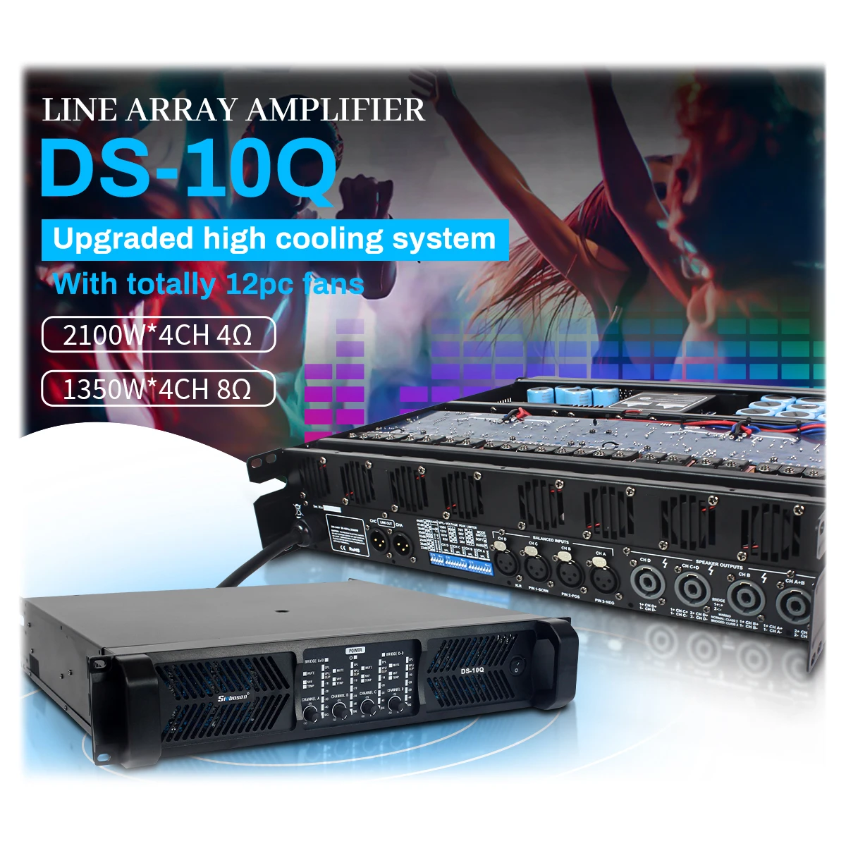 Amplificateur de puissance stéréo intégré DS-10Q, circuit 10Q, classe TD, 4 canaux, puissance