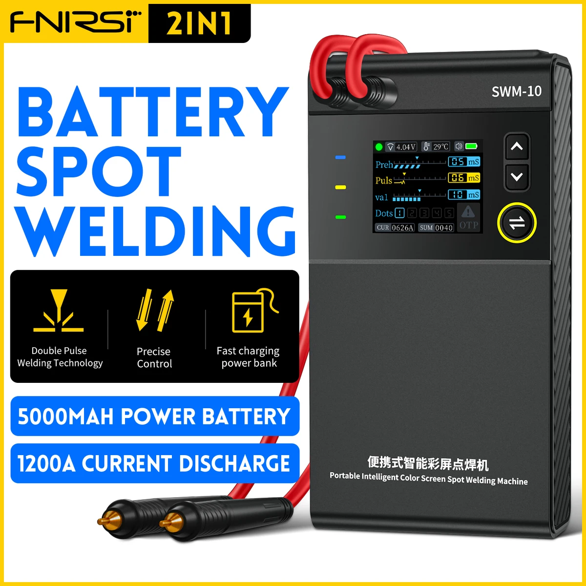 Soudeuse par points portable FNIRSI SWM-10 pour batteries 18650 - Mini soudeuse à faire soi-même