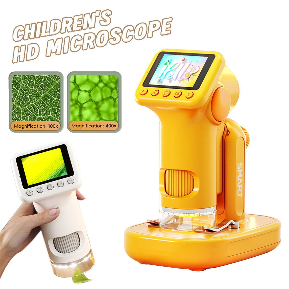 Microscope portable 1600X, écran 2 pouces, mini microscope électronique portable, compatible avec les photos (P02)