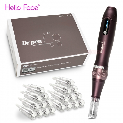 Dr. Pen Ultima A10 mit 12 stücke Patrone Wireless Derma Pen Hautpflege-Kit Mikron adel Behandlungen