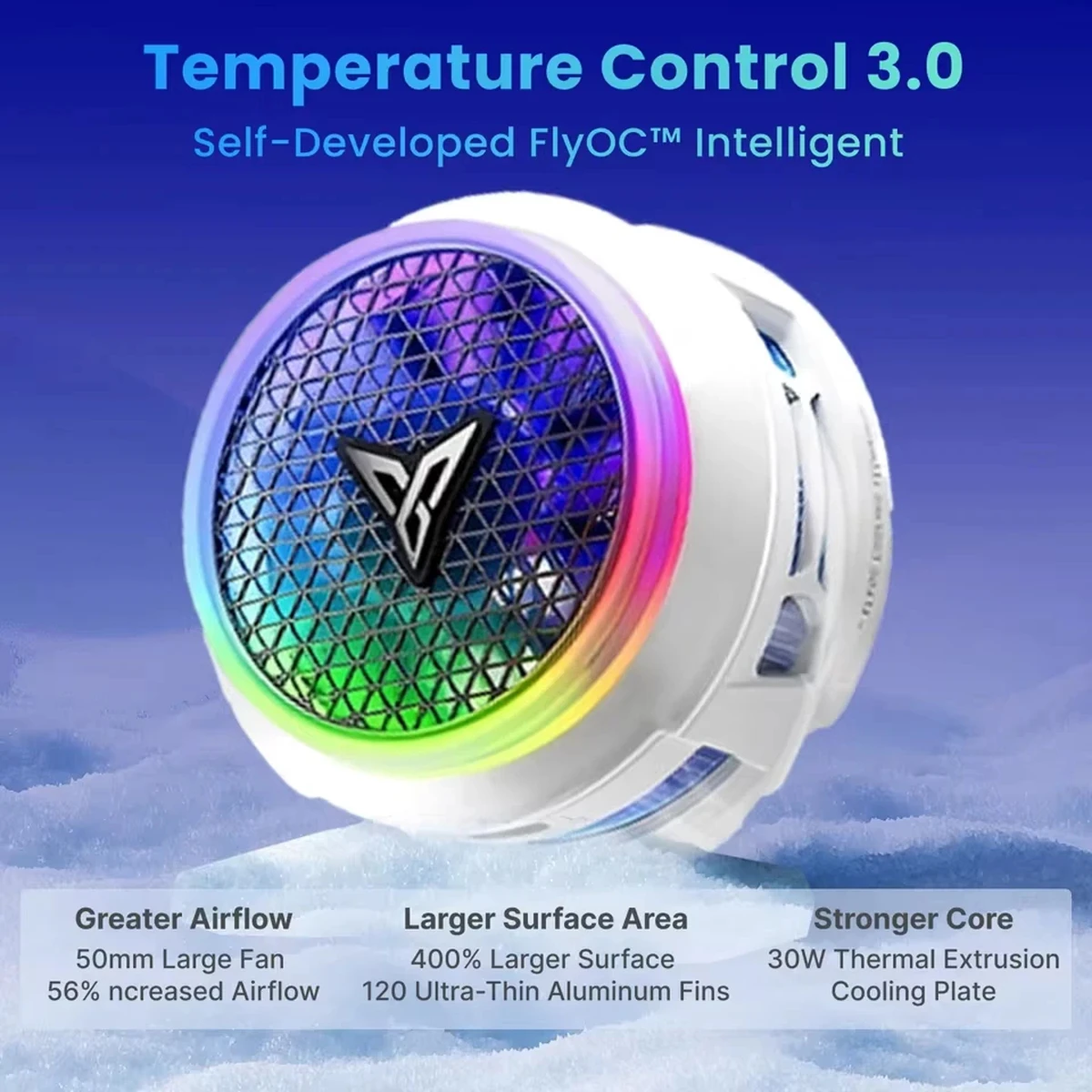 Refroidisseur de téléphone Flydigi B8X, ventilateur rapide pour iOS et Android avec éclairage RGB