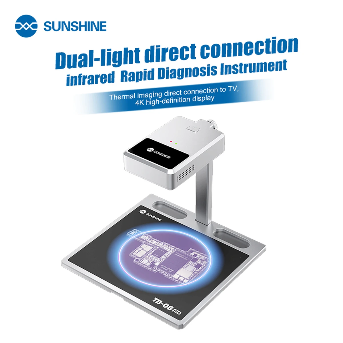Caméra thermique infrarouge SUNSHINE TB-08 Pro, double éclairage, connexion directe, circuit imprimé infrarouge, BGA