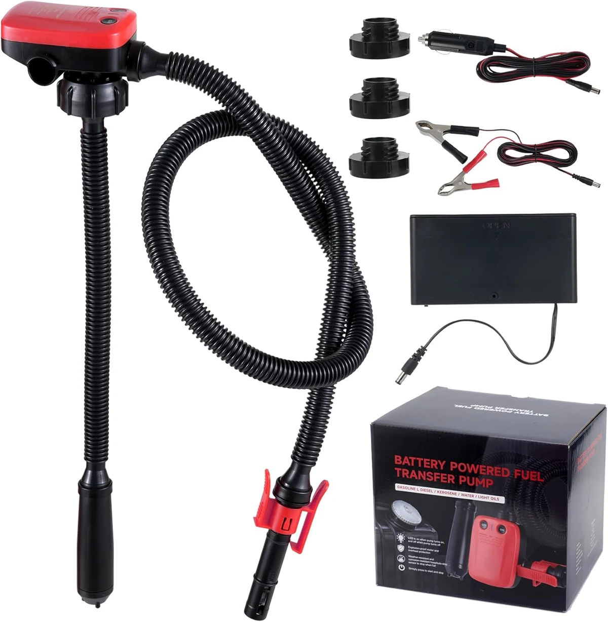 Pompe à carburant à batterie de 3,2 GPM avec arrêt automatique pour essence et autres carburants