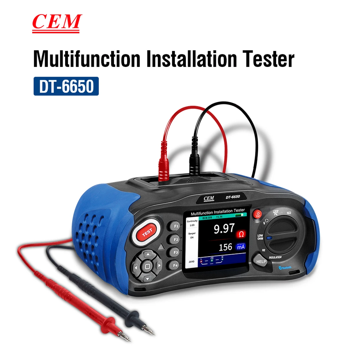Testeur d'installation électrique, continuité basse résistance, avertisseur sonore, boucle RCD AC avec comparaison des modèles FL 1664 FC et 1662.