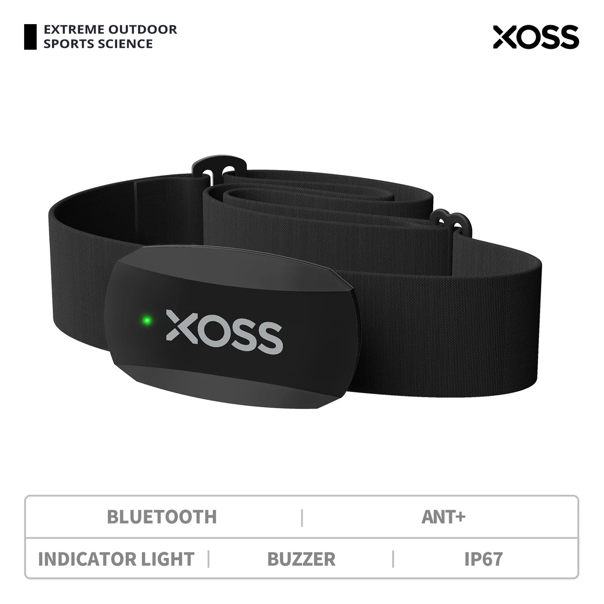 Ceinture pectorale de fréquence cardiaque pour le cyclisme, la course à pied et la randonnée, Bluetooth ANT+ sans fil