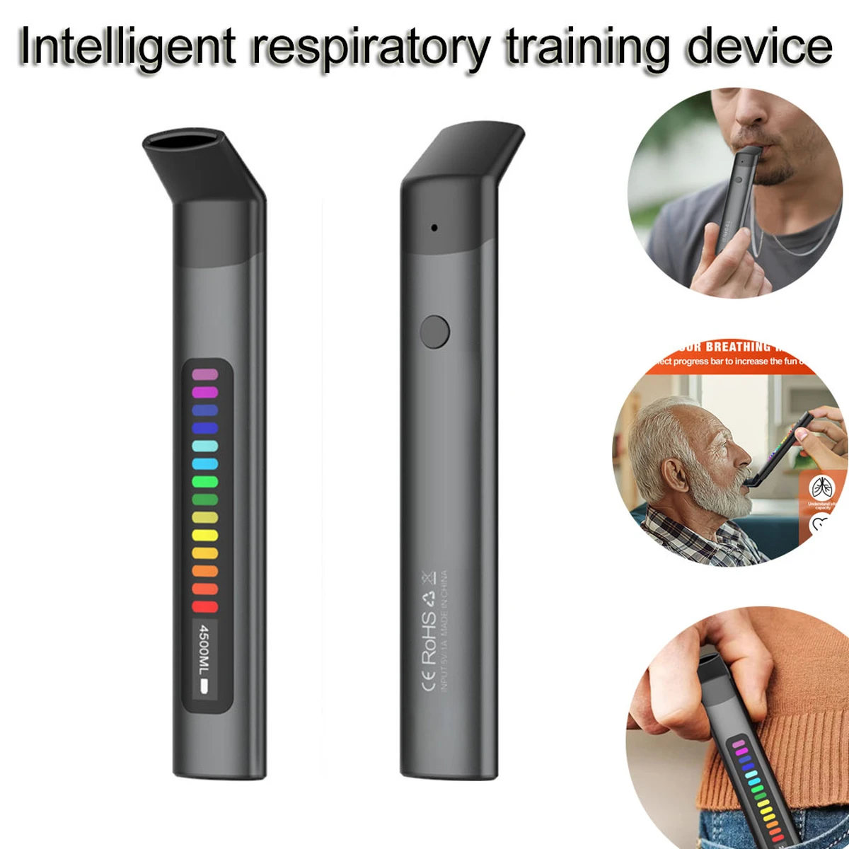 Entraîneur respiratoire électronique, testeur de protection respiratoire, course à pied, alpinisme, fitness, yoga, renforcement de la capacité vitale