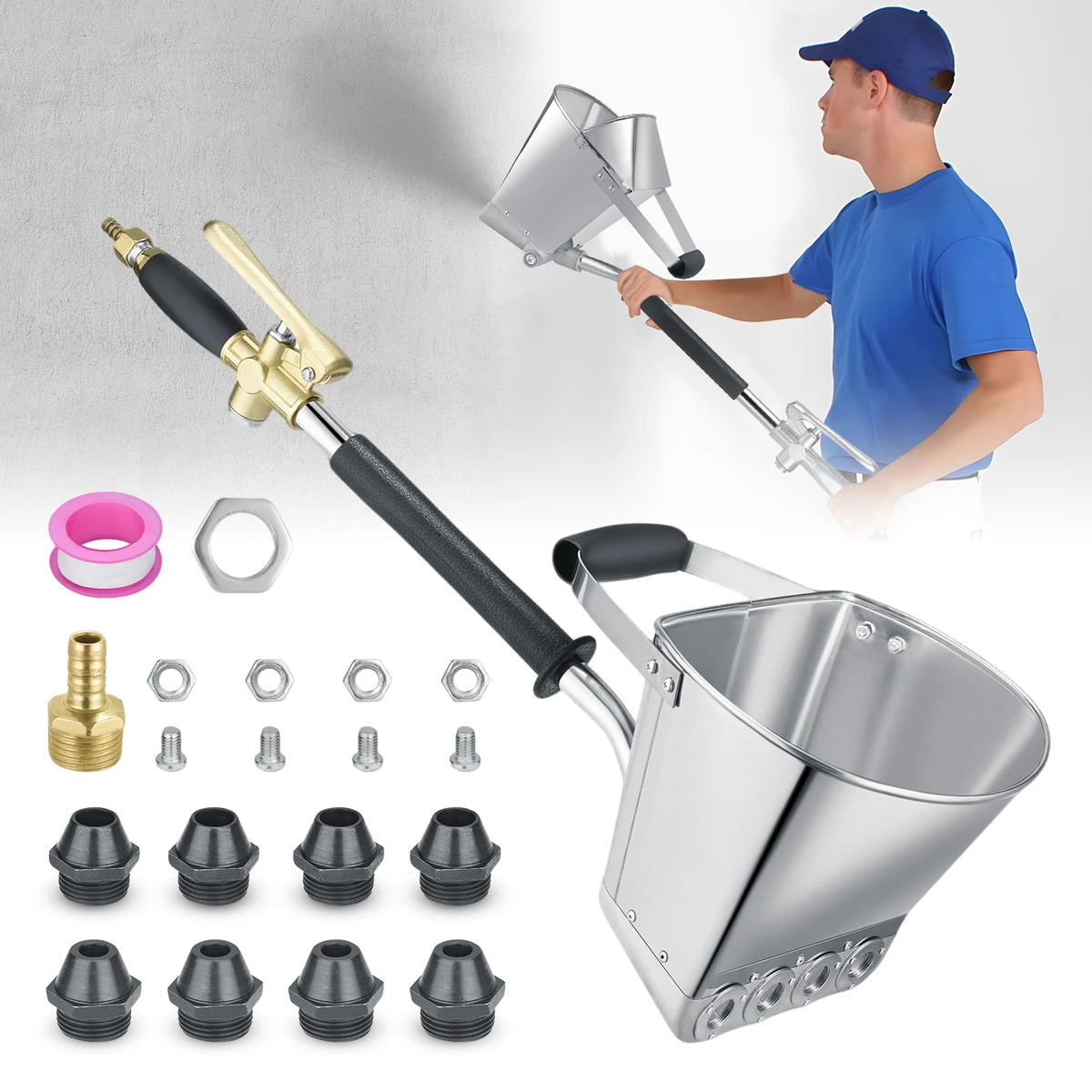 Pistolet à mortier amélioré, pelle à plâtre pour murs, pistolet à mortier de ciment pour plafonds, plâtre et béton