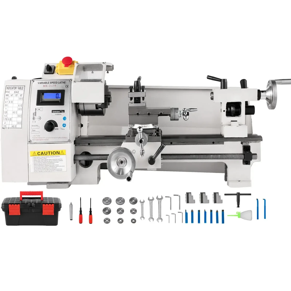 8"x14" Mini Metal Lathe 650W – Variable speed up to 2250 rpm, compact metalworking lathe for precise turning 8"x14" Mini Metal Lathe 650W – Variable speed up to 2250 rpm, compact metalworking lathe for precise turning