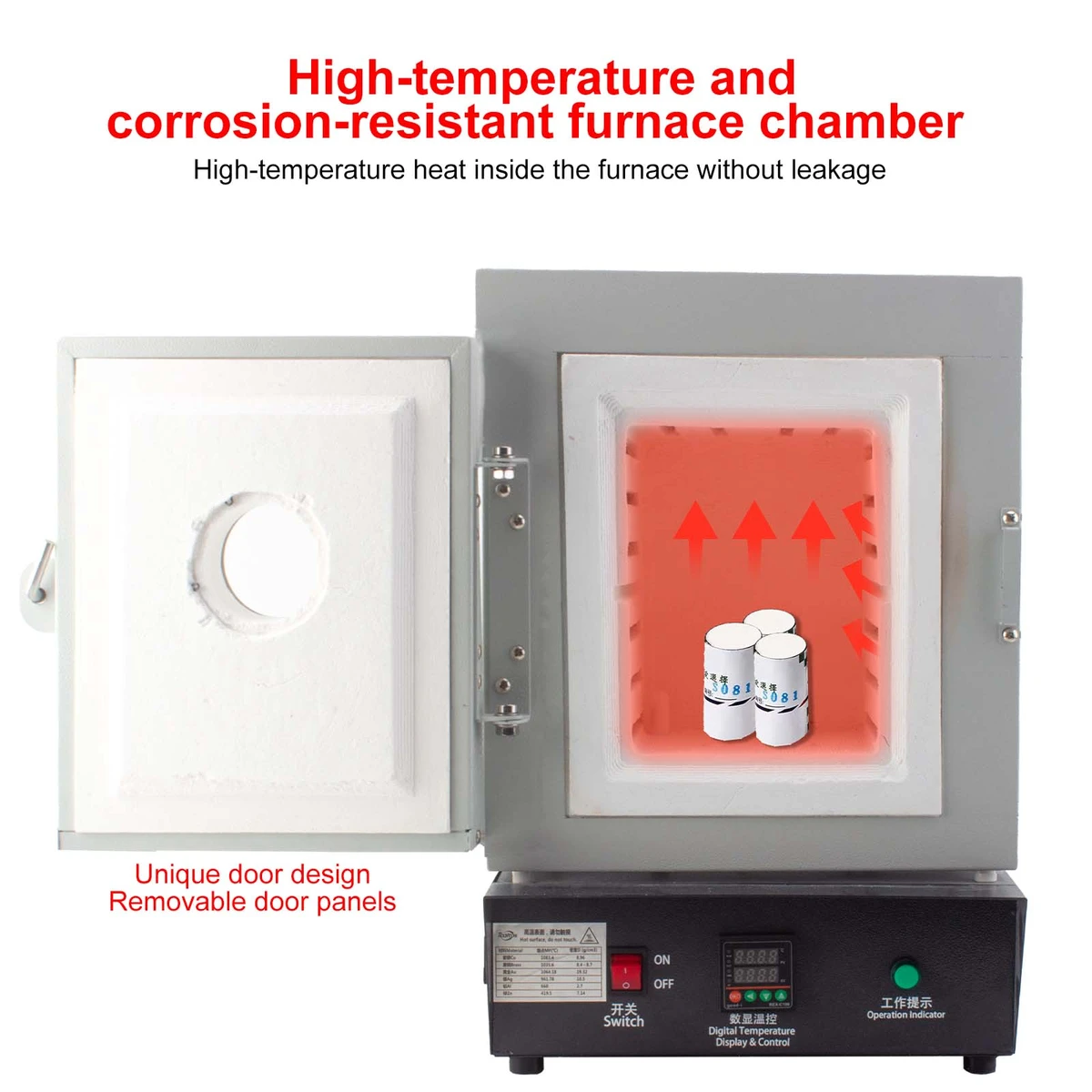 Four à moufle haute température 1150 °C avec fenêtre d'observation | Four à température constante 1750 W pour le moulage de revêtements décoratifs