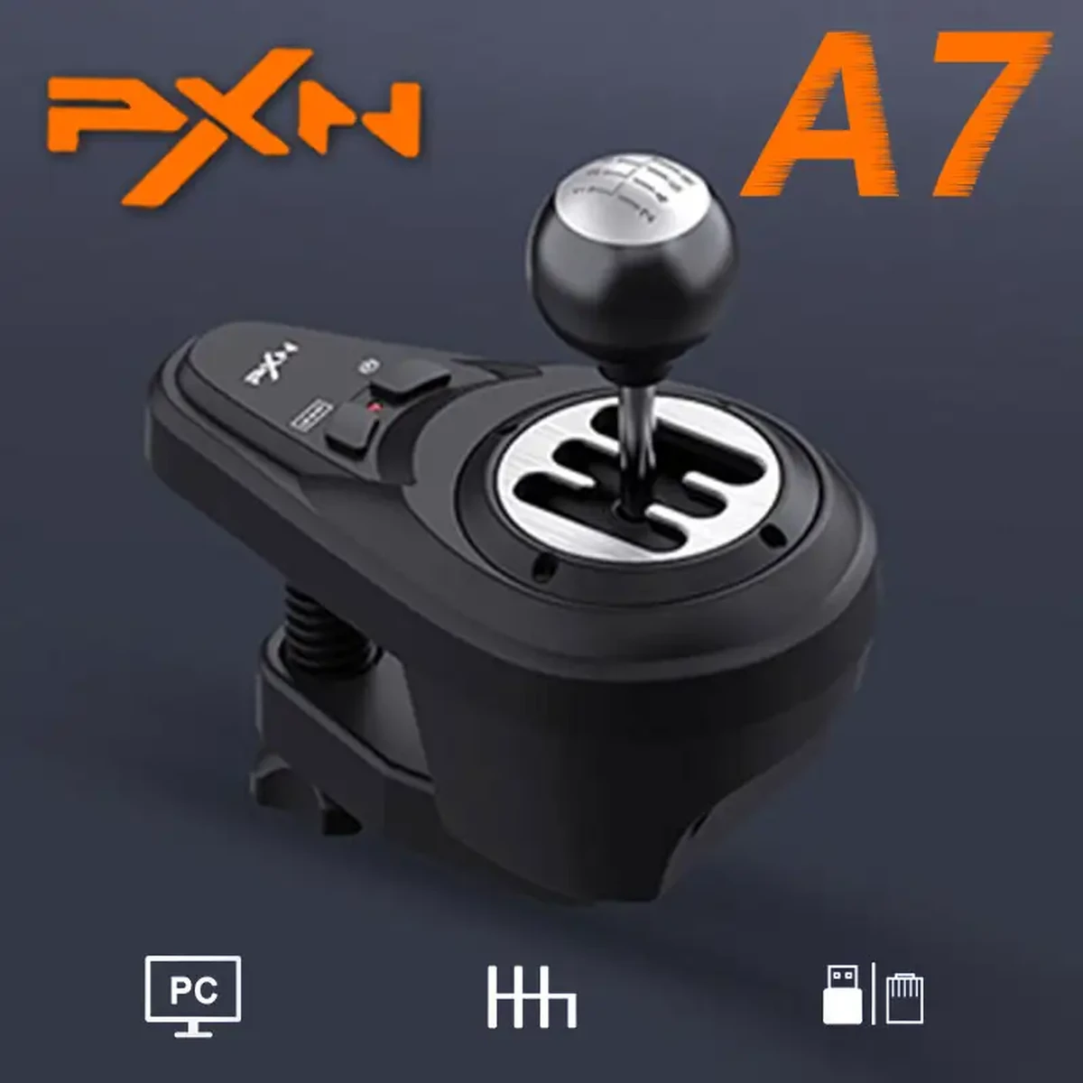 PXN A7 Driving Shifter 6+1 H-Pattern 2-Tasten-Push-Down-Rückwärtsgang PIug-Play-Support für mehrere Geräte Racing-Lenkrad für PC PXN A7 Driving Shifter 6+1 H-Pattern 2-Tasten-Push-Down-Rückwärtsgang PIug-Play-Support für mehrere Geräte Racing-Lenkrad für PC