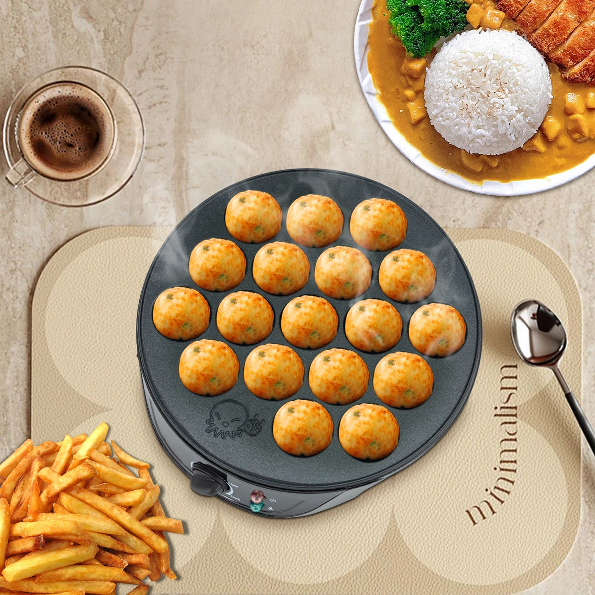 750W Takoyaki-Maker, elektrische Maschine mit 18 Löchern für Takoyaki-Kugeln, Oktopus-Kugeln, elektrische Backform-Frühstücksmaschine 750W Takoyaki-Maker, elektrische Maschine mit 18 Löchern für Takoyaki-Kugeln, Oktopus-Kugeln, elektrische Backform-Frühstücksmaschine