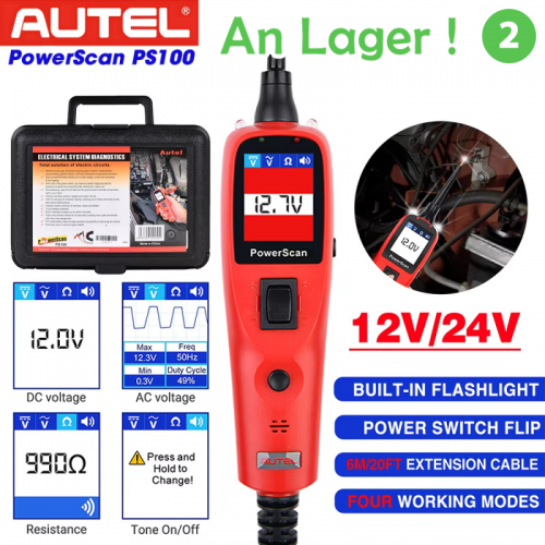 Autel Powerscan PS100 12V/24V Automotive Circuit-Tester System