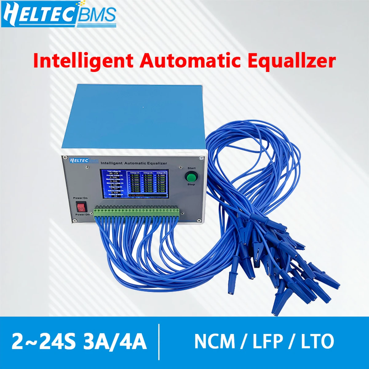 Heltec 2~24S 3A/4A Intelligentes Batterieausgleichsinstrument für NCM/LFP/LTO/2V-4.5V Nennspannungsbatterien