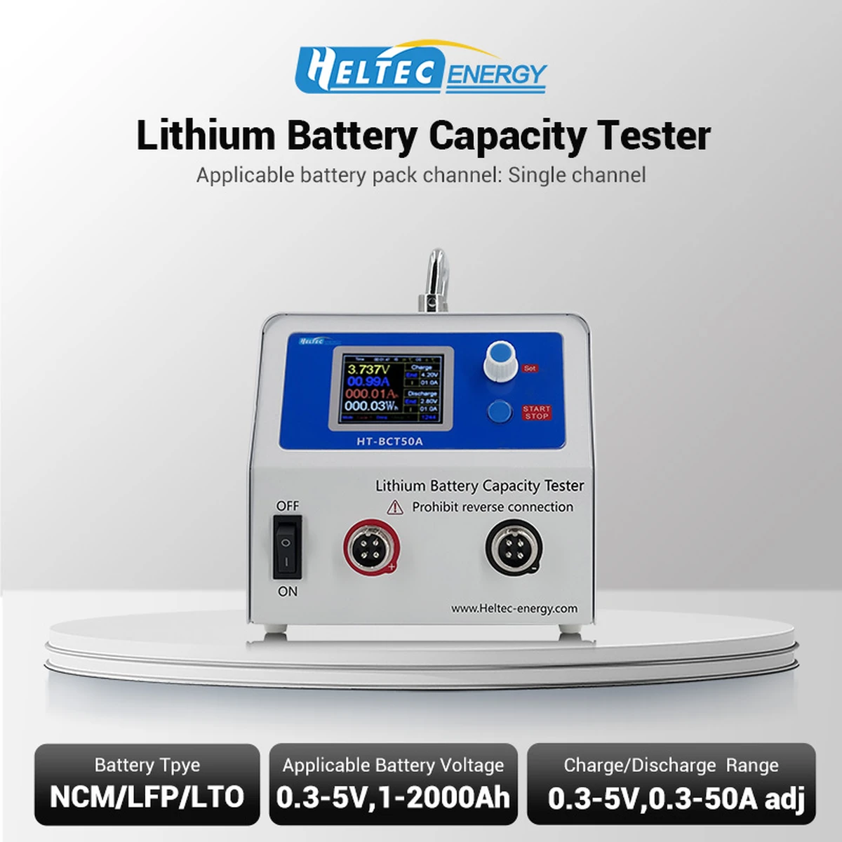 Heltec HT-BCT50A Lithium Lifepo4 Autobatterie-Kapazitätstester/Lade- und Entladetestgerät für elektrische Lasten 5V 50A 250W