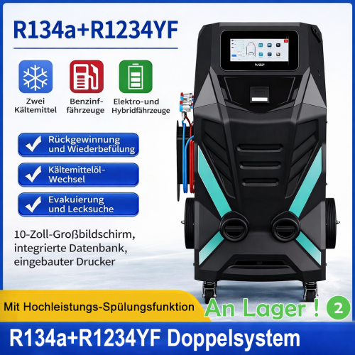 Fully Automatic AC Machine for R134a/R1234yf Petrol/hybrid/electric Car Care Dual Gas Refrigerant Recycling Machine