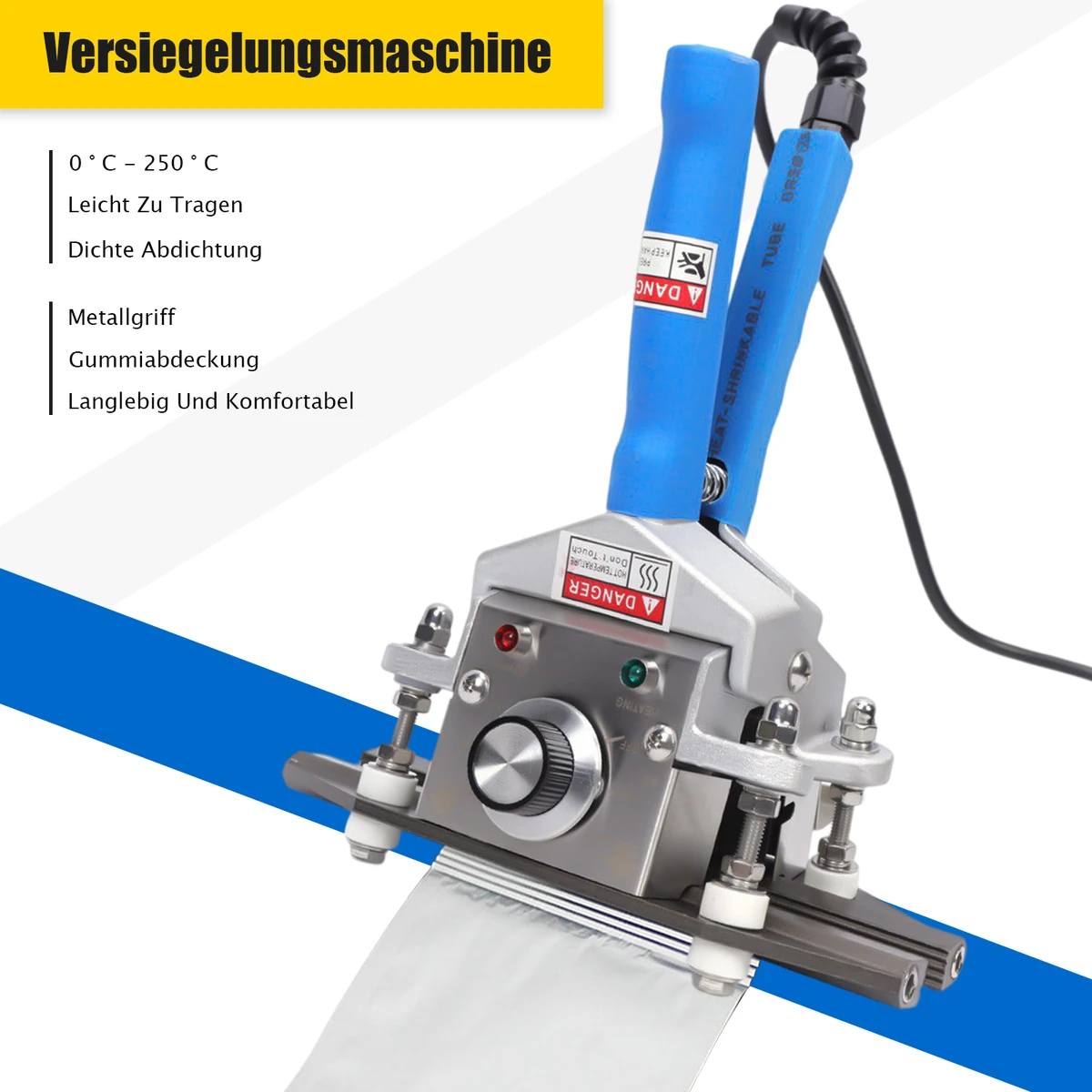 Hand-Heißsiegelgerät 300 W 220 V 30–250 ℃ für Verbundfolien, Aluminium-Kunststoff-Versiegelungen Hand-Heißsiegelgerät 300 W 220 V 30–250 ℃ für Verbundfolien, Aluminium-Kunststoff-Versiegelungen