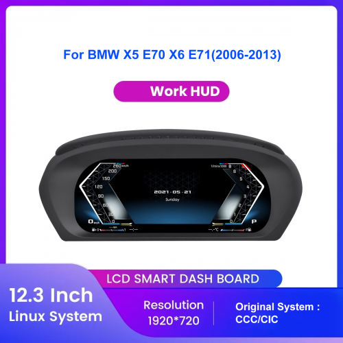 12.3" Digital Cockpit kompatibel mit Apple CarPlay & Android Auto Für BMW X5 E70 X6 E71(2006-2013)