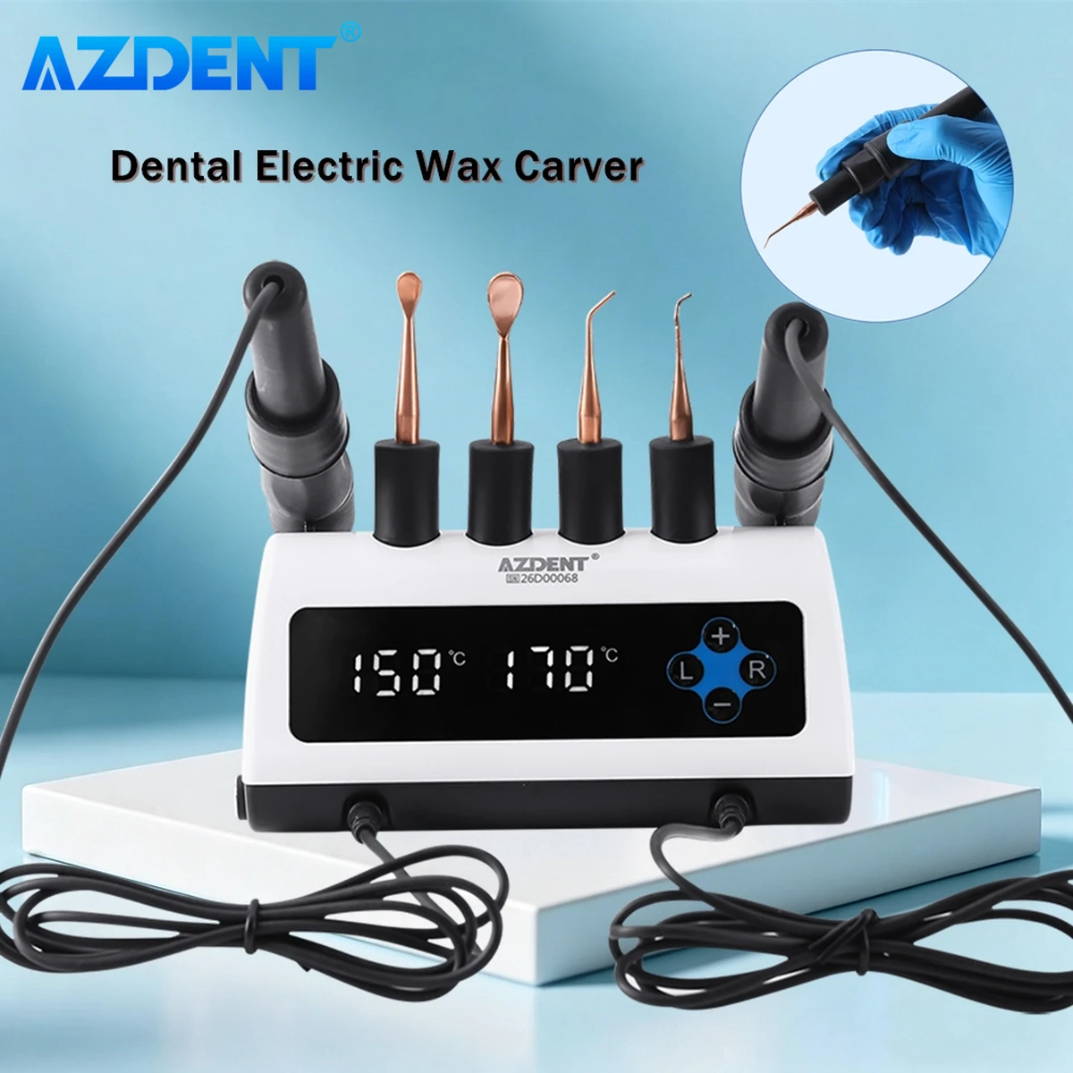 AZDENT Dental Electric Wax Former Dual-Pen with 6 Wax Tips, Copper Electric Device for Carving and Shaping Wax AZDENT Dental Electric Wax Former Dual-Pen with 6 Wax Tips, Copper Electric Device for Carving and Shaping Wax