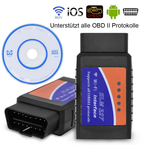 OBD2 OBDII WiFi ELM327 V1.5 PIC18F25K80 Chip Autodiagnosescanner Codeleser-Tool für Iphone und Android-Handys PC, unterstützt alle OBD II-Protokolle