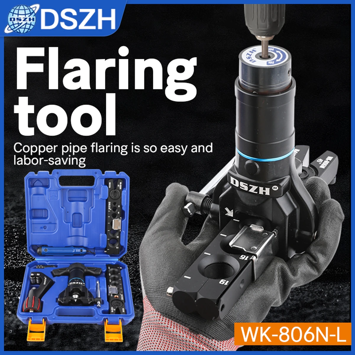 DSZH WK-806N-L Dual-Purpose Handheld Electric Flaring and Swaging Tool for Copper Tubing (HVAC/Refrigeration) DSZH WK-806N-L Dual-Purpose Handheld Electric Flaring and Swaging Tool for Copper Tubing (HVAC/Refrigeration)