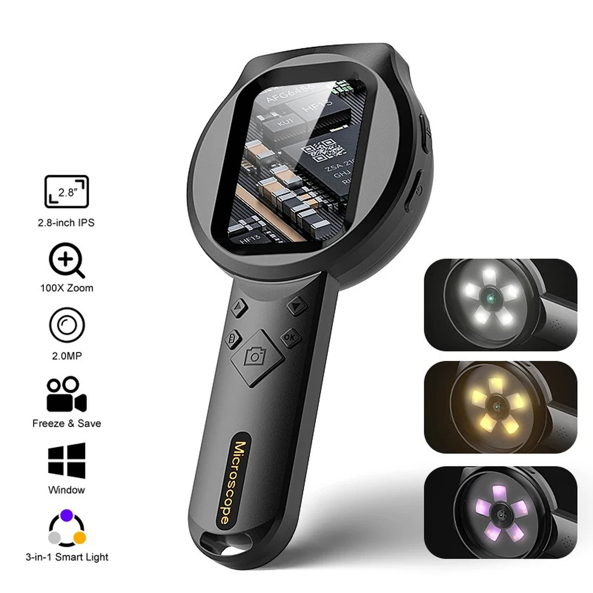 2.8'' IPS Digitale Lupe HD 1080P 100X Tragbares Mikroskop Handlupe für Elektronik-Reparatur Schmuckprüfung 2.8'' IPS Digitale Lupe HD 1080P 100X Tragbares Mikroskop Handlupe für Elektronik-Reparatur Schmuckprüfung