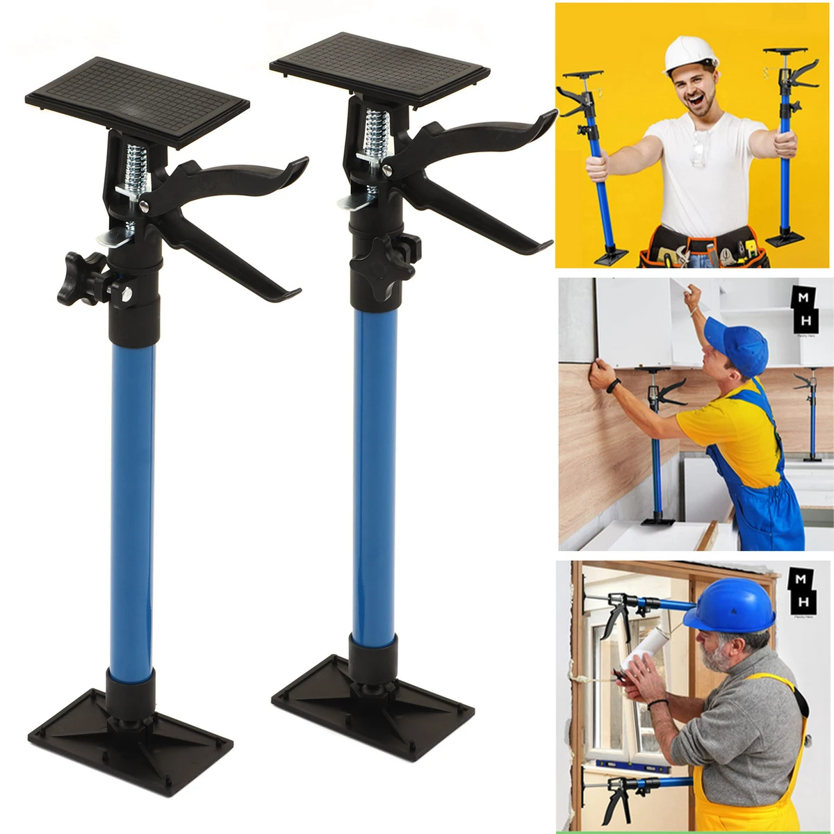 Lot de 2 barres de soutien pour meubles hauts, extensibles et robustes (50–115 cm) – Barre télescopique pour cadres de porte