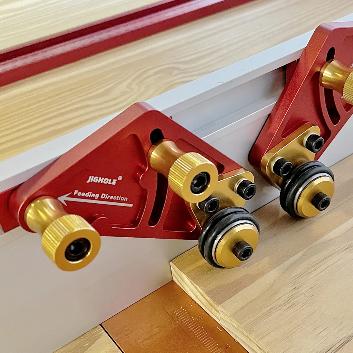 1 Pair Bearing Roller Feeders, Upgraded Aluminum Alloy Feather-Loc Board, Safety Feeding Aid for Table Saws 1 Pair Bearing Roller Feeders, Upgraded Aluminum Alloy Feather-Loc Board, Safety Feeding Aid for Table Saws