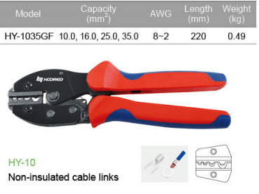 Hand Crimping Tools for Non-inslulated cable links
