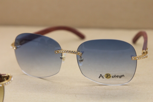 Brand Desinger Rimless wooden sunglasses frame Luxury eyewear for men men High-quality Birch wood frames T8100907