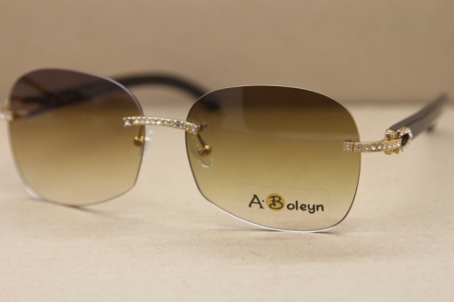Hot Larger Black Buffalo Horn Sunglasses Samll diamond glasses Men Brand designer T8100907 Sun Glasses