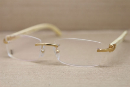 Cartier Rimless 3524012 White Genuine Natural Original Eyeglasses in Gold