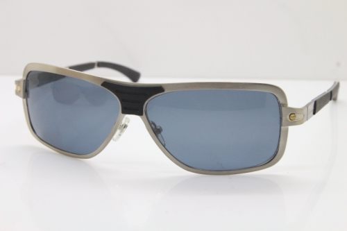 CARTIER T8200703 Original Sunglasses In Silver Dark Lens