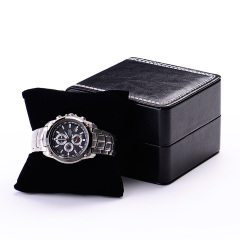 FANXI Custom OEM Plastic Gift Boxes With Velvet Cushion For Bangle Bracelet Black PU Leather Watch Packaging Box